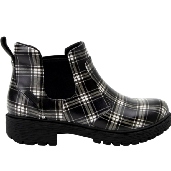 Alegria black plaid ankle boots size 38 8 - 8.5 - Picture 7 of 10
